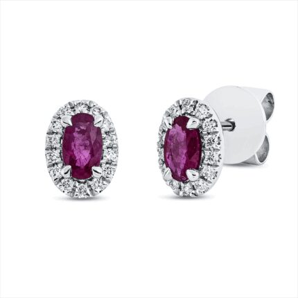 Ohrstecker 4er-Krappe Weißgold 18kt 0,13 Diamantschmuck Farbstein 0,55 ct - 2U231