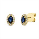 Ohrstecker 4er-Krappe Gelbgold 18kt 0,13 Diamantschmuck Farbstein 0,69 ct - 2U232