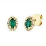 Ohrstecker 4er-Krappe Gelbgold 18kt 0,13 Diamantschmuck Farbstein 0,44 ct - 2U233