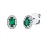 Ohrstecker 4er-Krappe Weißgold 18kt 0,13 Diamantschmuck Farbstein 0,41 ct - 2U233