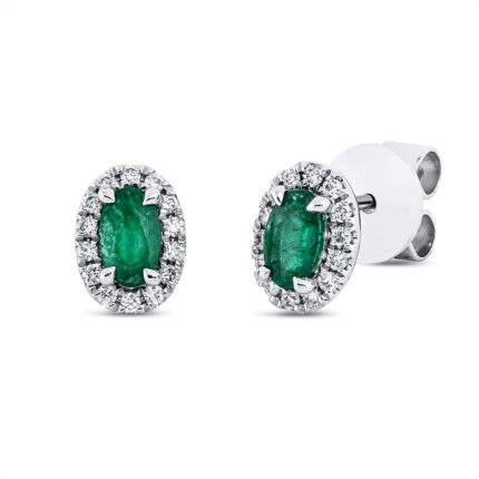 Ohrstecker 4er-Krappe Weißgold 18kt 0,13 Diamantschmuck Farbstein 0,41 ct - 2U233