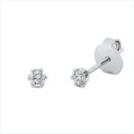 Ohrstecker 6er-Krappe Weißgold 18kt 0,17 Diamantschmuck mit 2 Diamanten - 2U255