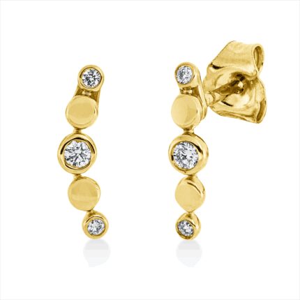 Ohrschmuck Gelbgold 18kt 0,10 Diamantschmuck mit 6 Diamanten - 2U273