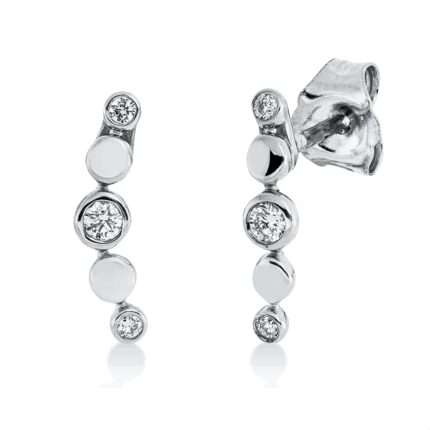 Ohrschmuck Weißgold 18kt 0,10 Diamantschmuck mit 6 Diamanten - 2U273