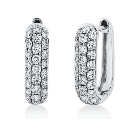 Creolen Weißgold 18kt 0,63 Diamantschmuck mit 50 Diamanten - 2U610