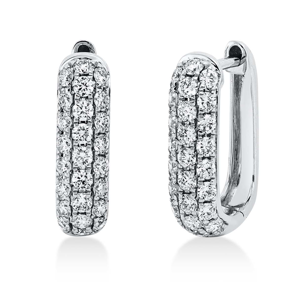 2U610W Creolen Weißgold 18kt 0,63 Diamantschmuck mit 50 Diamanten - 2U610 – Bild 1