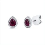 Ohrstecker Weißgold 18kt 0,15 Diamantschmuck Farbstein 0,68 ct - 2U624