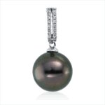 Anhänger Weißgold 18kt 0,05 Diamantschmuck mit 18 Diamanten Tahiti 10 mm - 3G002