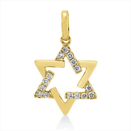 Anhänger Gelbgold 18kt 0,18 Diamantschmuck mit 15 Diamanten - 3H859