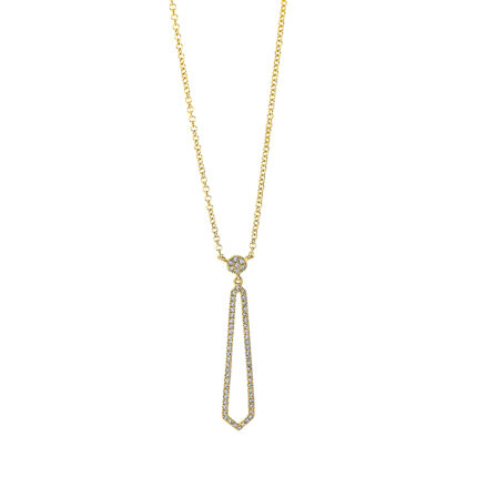 Collier Gelbgold 18kt 0,14 Diamantschmuck mit 61 Diamanten - 4J328