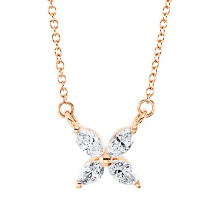 Collier Rosegold 18kt 0,24 Diamantschmuck mit 4 Diamanten - 4L631