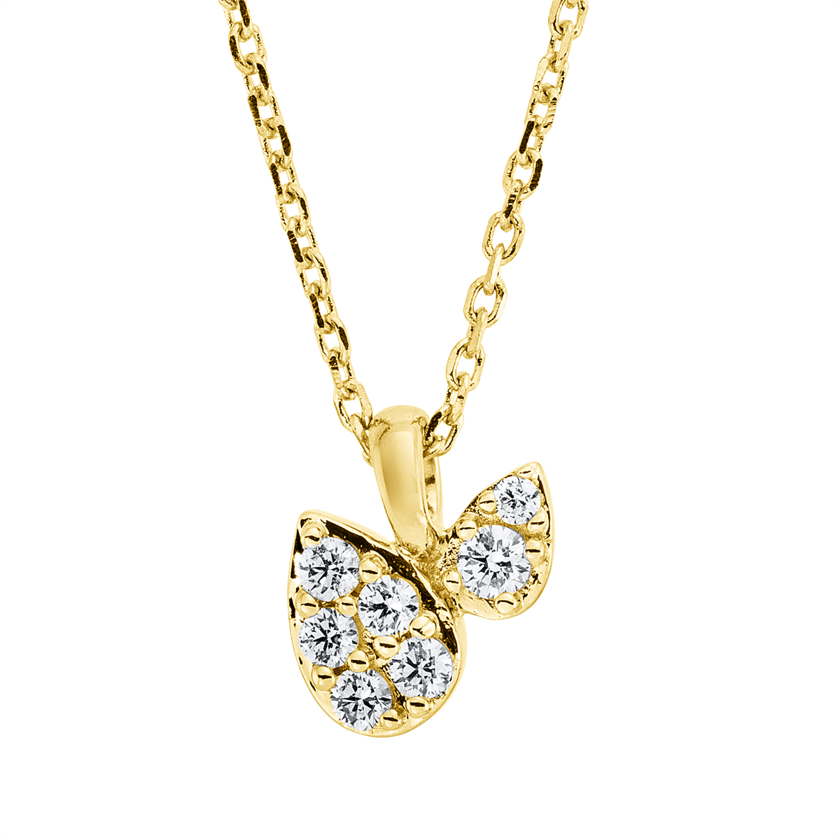 4M692G Collier Gelbgold 18kt 0,10 Diamantschmuck mit 7 Diamanten - 4M692 – Bild 1