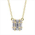 Collier Gelbgold 18kt 0,36 Diamantschmuck mit 9 Diamanten - 4N529