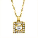Collier Gelbgold 18kt 0,15 Diamantschmuck mit 17 Diamanten - 4N577