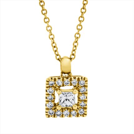 Collier Gelbgold 18kt 0,15 Diamantschmuck mit 17 Diamanten - 4N577