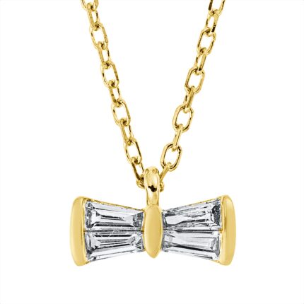 Collier Gelbgold 18kt 0,10 Diamantschmuck mit 4 Diamanten - 4N579
