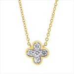 Collier Gelbgold 18kt 0,26 Diamantschmuck mit 5 Diamanten - 4N694