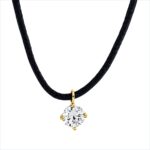 Collier Gelbgold 18kt 0,19 Diamantschmuck mit 1 Diamanten - 4N733