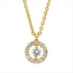 Collier Gelbgold 18kt 0,14 Diamantschmuck mit 13 Diamanten - 4N746