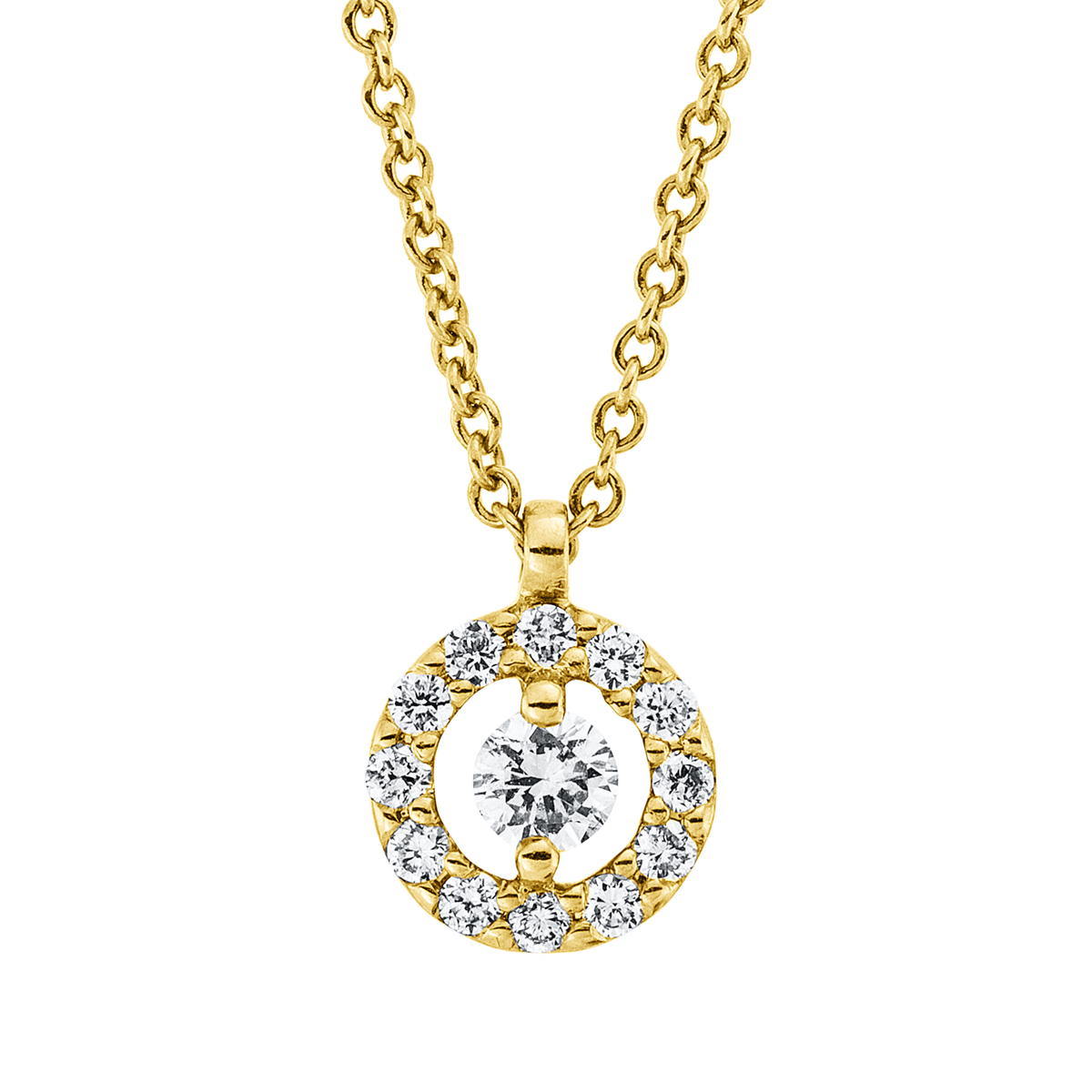 4N746G Collier Gelbgold 18kt 0,14 Diamantschmuck mit 13 Diamanten - 4N746 – Bild 1