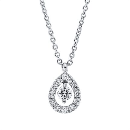 Collier Weißgold 18kt 0,16 Diamantschmuck mit 13 Diamanten - 4N747
