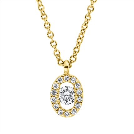 Collier Gelbgold 18kt 0,10 Diamantschmuck mit 15 Diamanten - 4N750