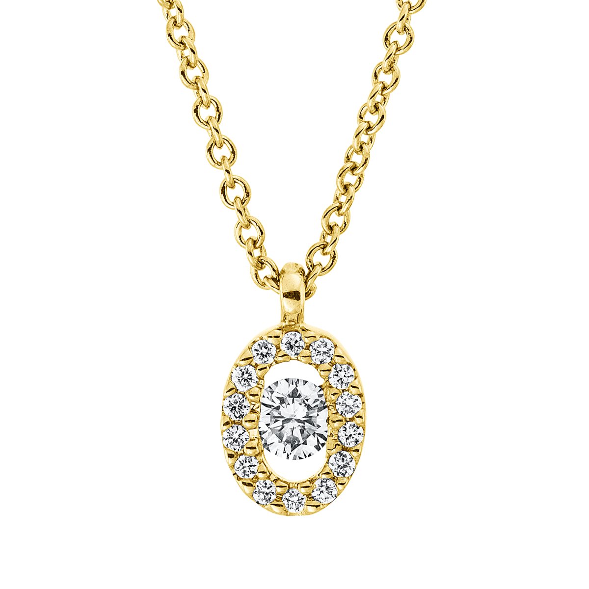 4N750G Collier Gelbgold 18kt 0,10 Diamantschmuck mit 15 Diamanten - 4N750 – Bild 1