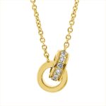 Collier Gelbgold 18kt 0,07 Diamantschmuck mit 15 Diamanten - 4N754