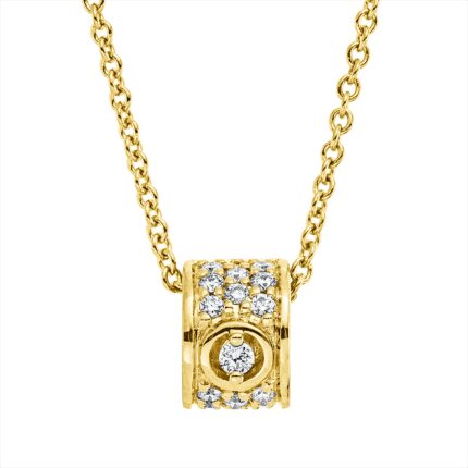 Collier Gelbgold 18kt 0,07 Diamantschmuck mit 17 Diamanten - 4N756
