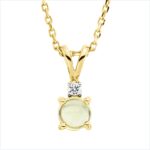 Collier 4er-Krappe Gelbgold 18kt 0,01 Diamantschmuck Farbstein 0,41 ct - 4N808
