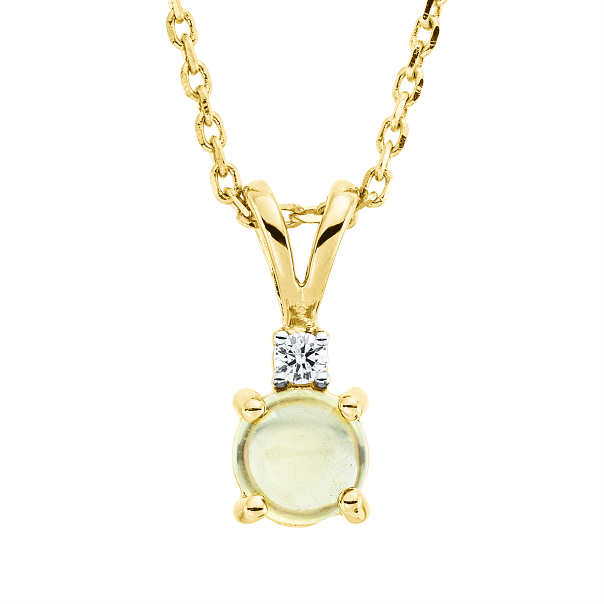 4N808G Collier 4er-Krappe Gelbgold 18kt 0,01 Diamantschmuck Farbstein 0,41 ct - 4N808 – Bild 1