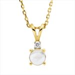 Collier 4er-Krappe Gelbgold 18kt 0,01 Diamantschmuck Farbstein 0,41 ct - 4N812