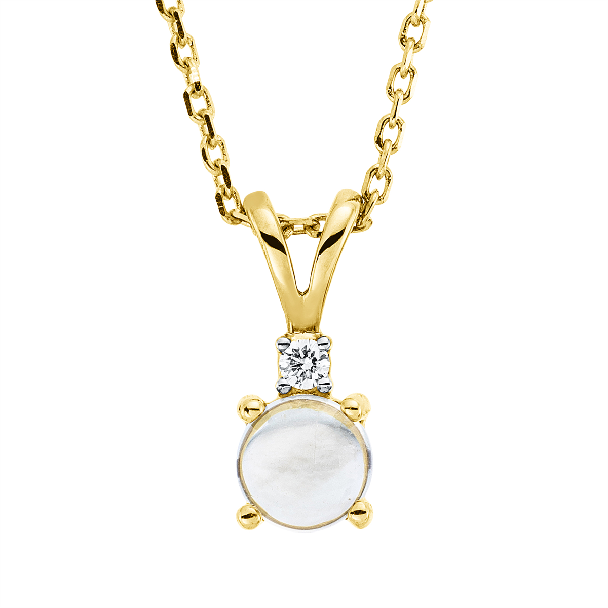 4N812G Collier 4er-Krappe Gelbgold 18kt 0,01 Diamantschmuck Farbstein 0,41 ct - 4N812 – Bild 1