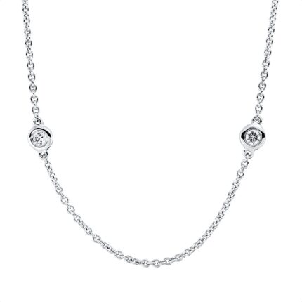 Collier Zarge Weißgold 18kt 0,28 Diamantschmuck mit 9 Diamanten - 4N834