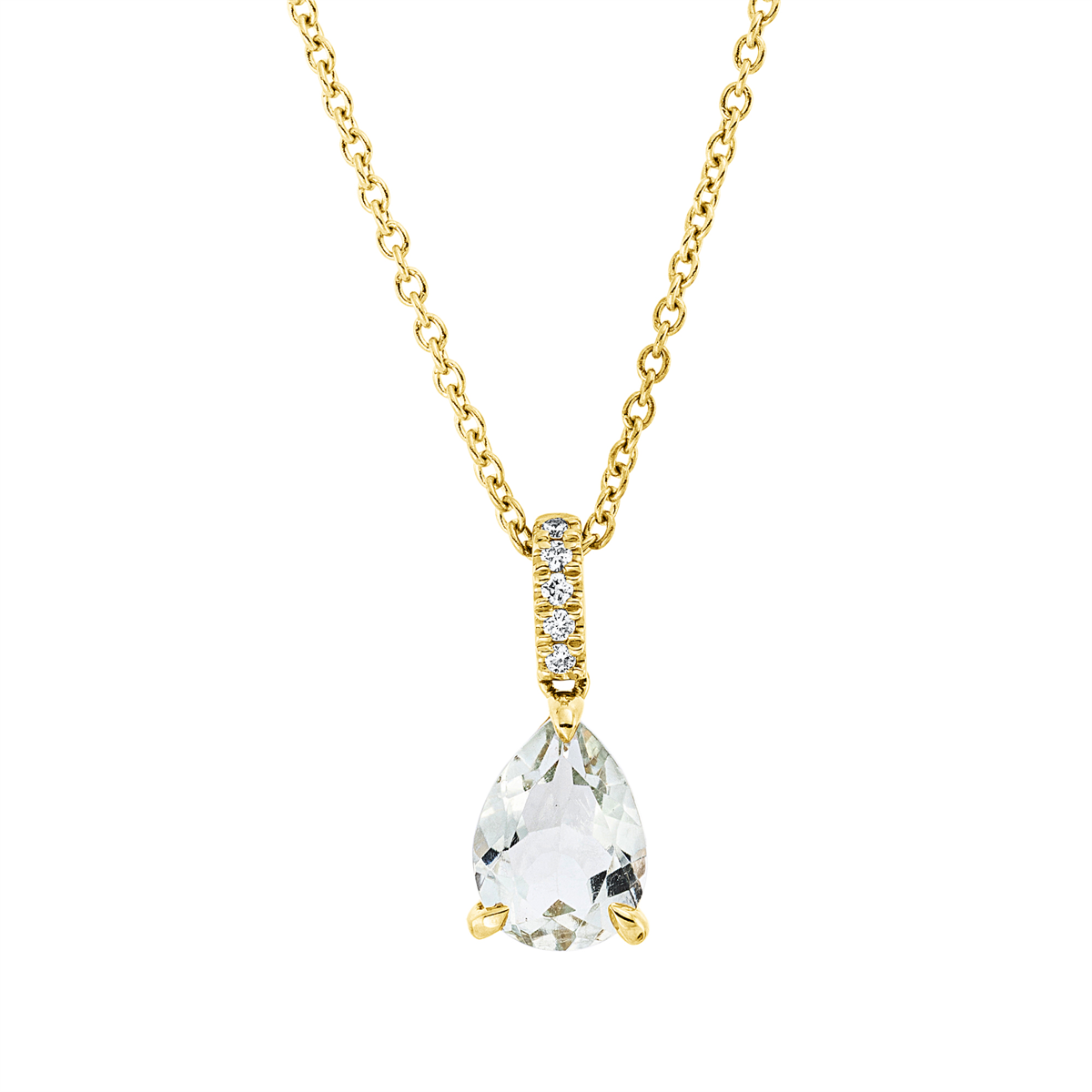 4N846G Collier Gelbgold 18kt 0,03 Diamantschmuck Farbstein 1,03 ct - 4N846 – Bild 1