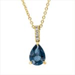 Collier Weißgold 18kt 0,03 Diamantschmuck Farbstein 1,25 ct - 4N850