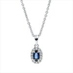 Collier 4er-Krappe Weißgold 18kt 0,07 Diamantschmuck Farbstein 0,27 ct - 4N863