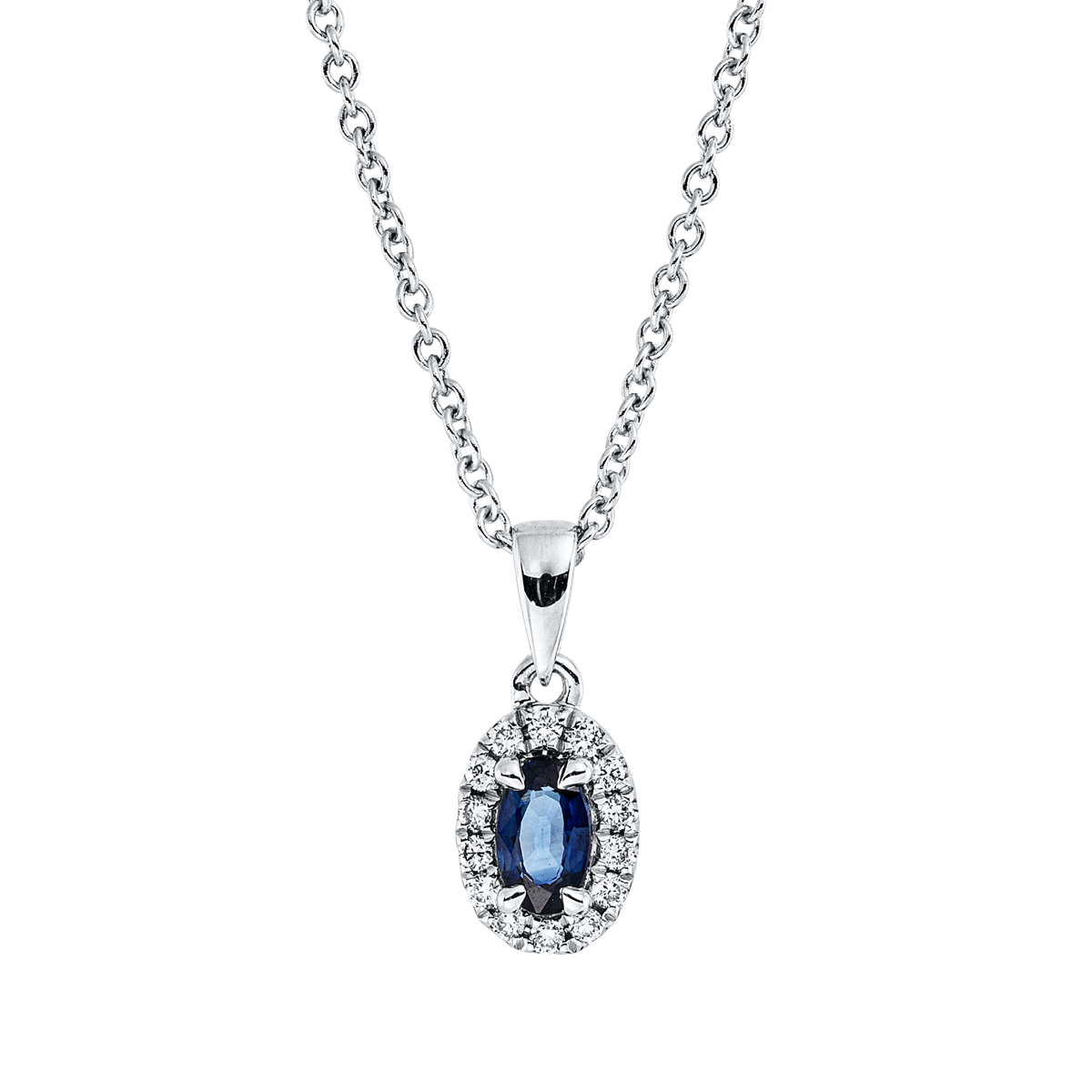 4N863W Collier 4er-Krappe Weißgold 18kt 0,07 Diamantschmuck Farbstein 0,27 ct - 4N863 – Bild 1