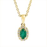 Collier 4er-Krappe Gelbgold 18kt 0,07 Diamantschmuck Farbstein 0,2 ct - 4N864
