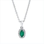 Collier Weißgold 18kt 0,07 Diamantschmuck Farbstein 0,23 ct - 4N864