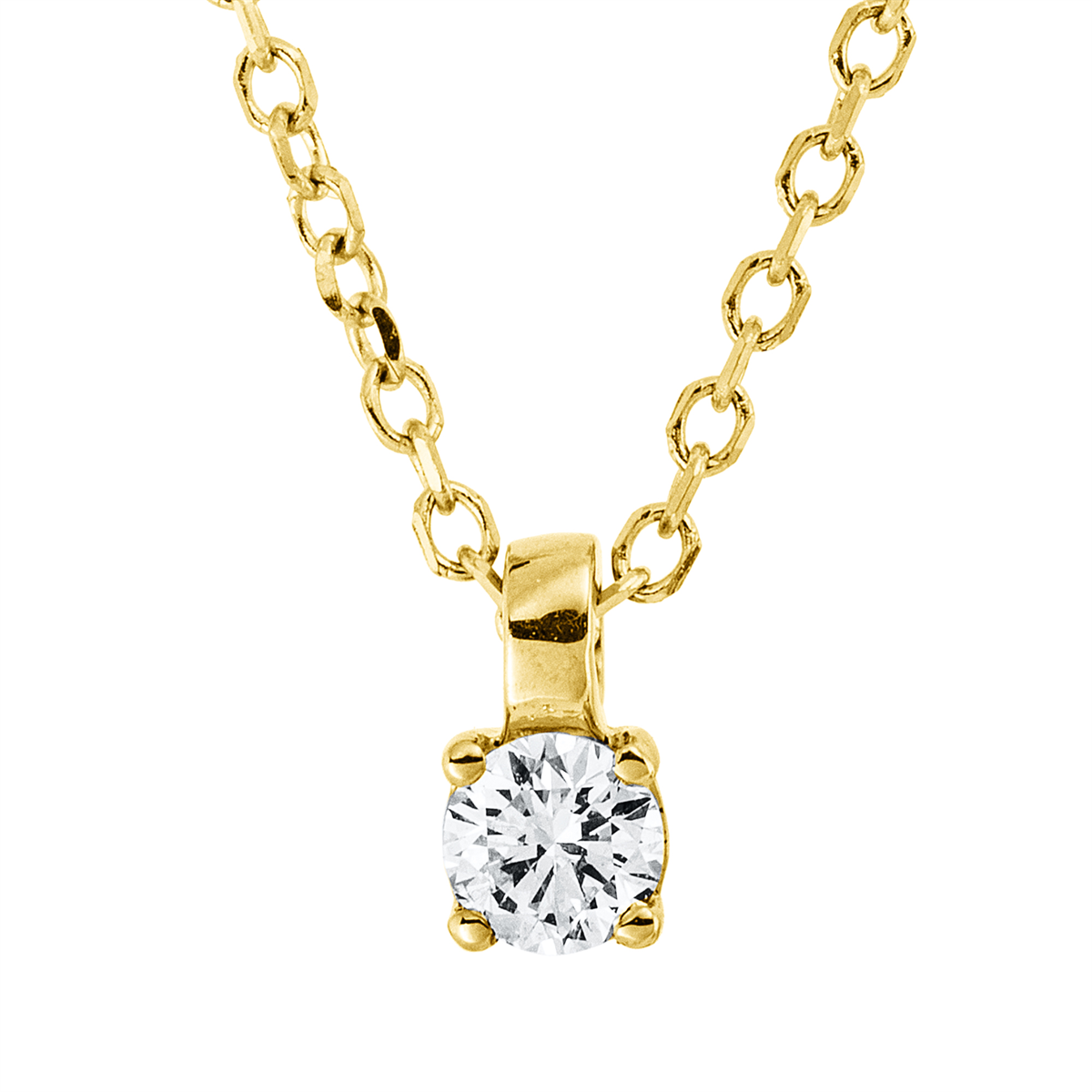 4N891G Collier 4er-Krappe Gelbgold 18kt 0,09 Diamantschmuck mit 1 Diamanten - 4N891 – Bild 1