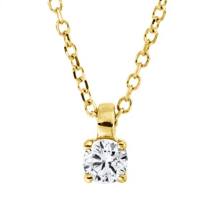 Collier 4er-Krappe Gelbgold 18kt 0,13 Diamantschmuck mit 1 Diamanten - 4N892