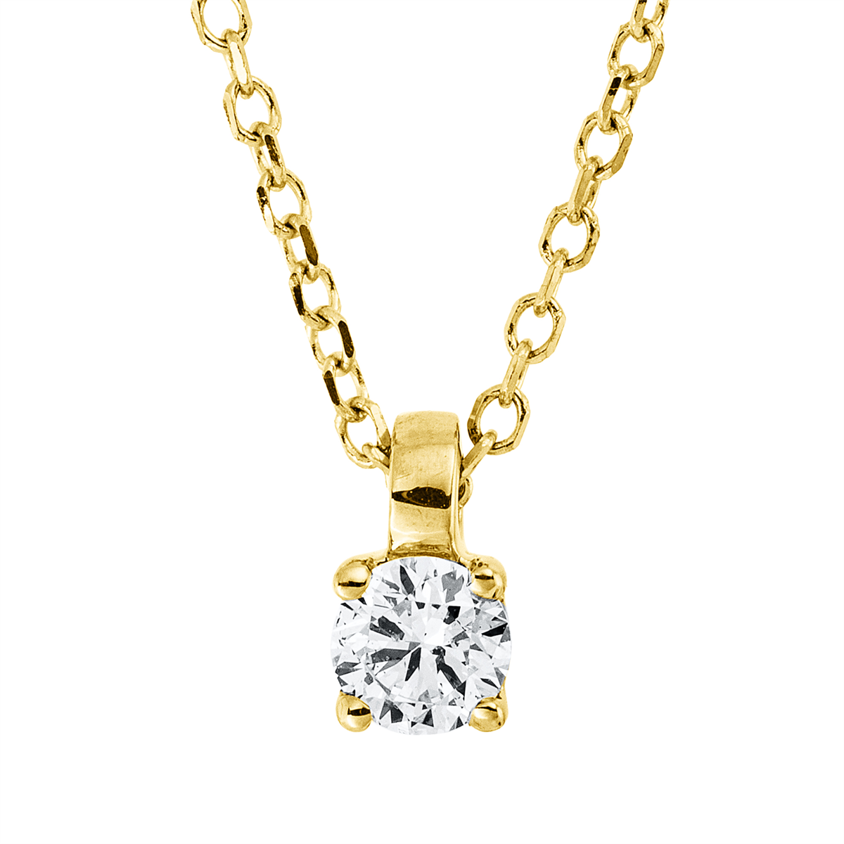 4N892G Collier 4er-Krappe Gelbgold 18kt 0,13 Diamantschmuck mit 1 Diamanten - 4N892 – Bild 1