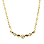 Collier Gelbgold 18kt 0,06 Diamantschmuck mit 3 Diamanten - 4N905