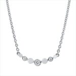 Collier Weißgold 18kt 0,06 Diamantschmuck mit 3 Diamanten - 4N905