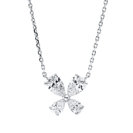 Collier Weißgold 18kt 0,48 Diamantschmuck mit 4 Diamanten - 4N949