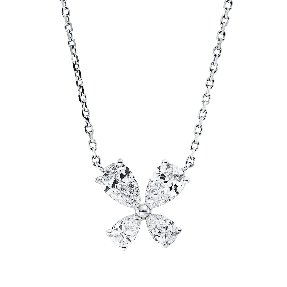 4N949W Collier Weißgold 18kt 0,48 Diamantschmuck mit 4 Diamanten - 4N949 – Bild 1