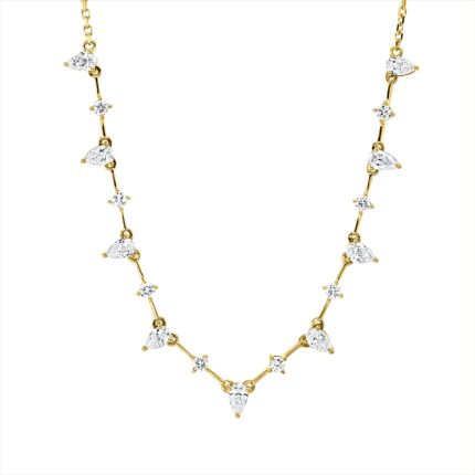 Collier Gelbgold 18kt 1,10 Diamantschmuck mit 17 Diamanten - 4O077