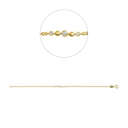 Armband Gelbgold 18kt 0,06 Diamantschmuck mit 3 Diamanten - 5E761