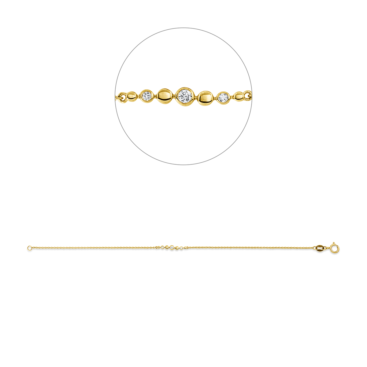 5E761G Armband Gelbgold 18kt 0,06 Diamantschmuck mit 3 Diamanten - 5E761 – Bild 1